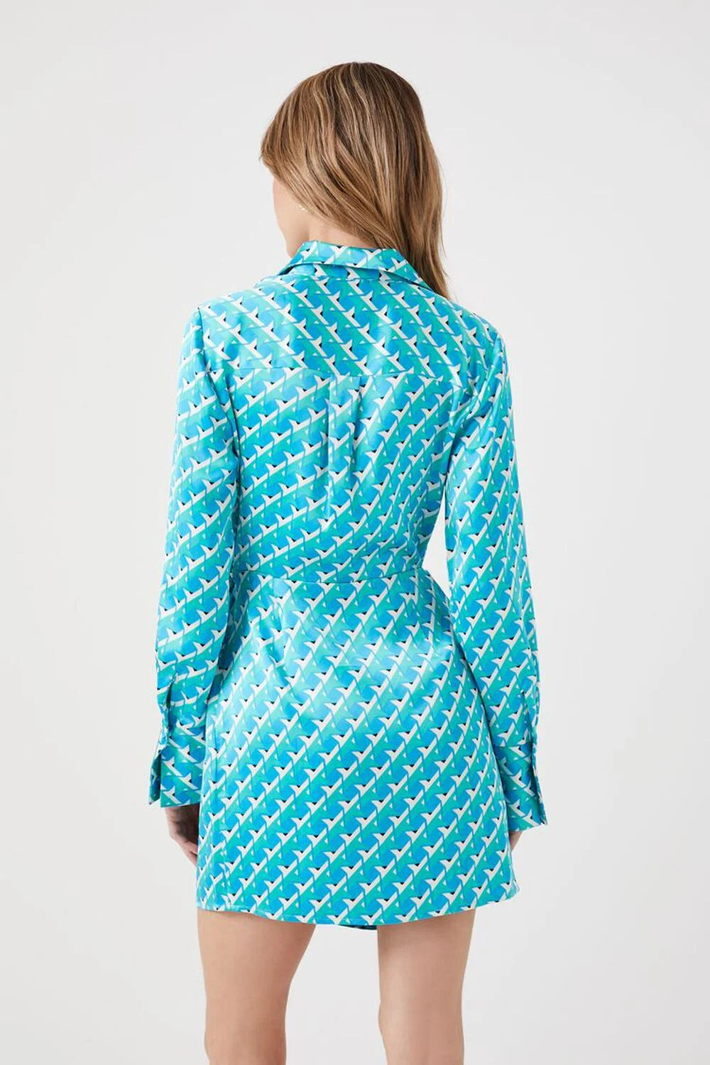 Minivestido de satén con estampado abstracto