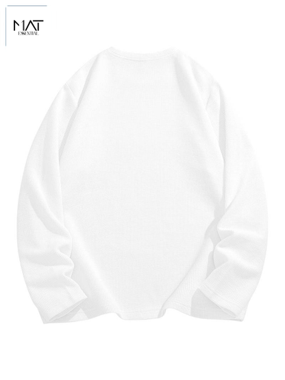 Camiseta de Manga Larga para Hombre en Tejido Waffle