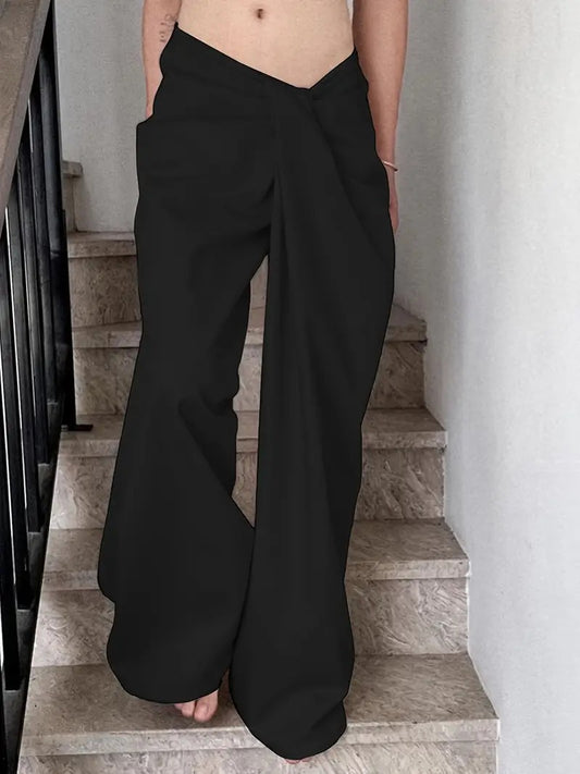 Pantalones casuales de cintura baja para mujer