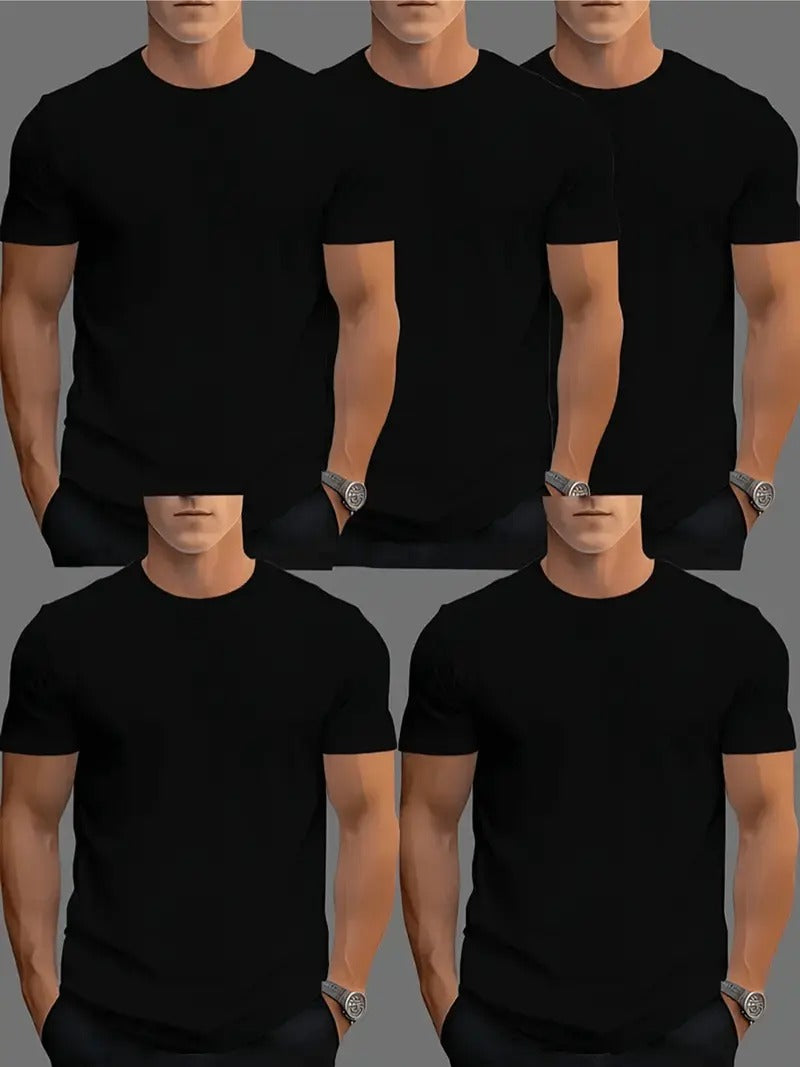 Camisetas de algodón pesado de cuello redondo