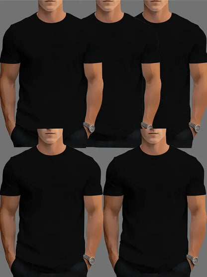 Camisetas de algodón pesado de cuello redondo